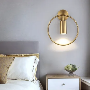 Nordiske kreative soveværelse sengelampe, moderne lys luksus væglampe hotelværelse galvanisering runde LED Golden droplight LB71804 1