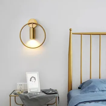 Nordiske kreative soveværelse sengelampe, moderne lys luksus væglampe hotelværelse galvanisering runde LED Golden droplight LB71804 5