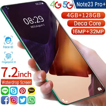 Note23 Pro+ Vand Drop Stor Skærm Smartphone 4+128G Hot Bøje Matteret Glas High-End Ét Stykke Tilbage Dække Dobbelt Kort Dobbelt Stå 1
