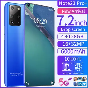 Note23 Pro+ Vand Drop Stor Skærm Smartphone 4+128G Hot Bøje Matteret Glas High-End Ét Stykke Tilbage Dække Dobbelt Kort Dobbelt Stå 2