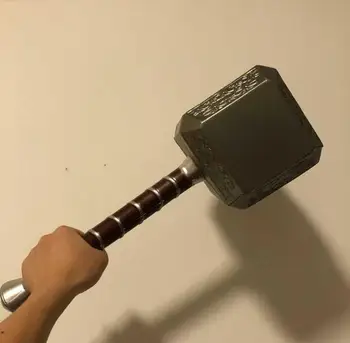 [Ny] 1: 1 Simulering 44cm Thor hammer mjølner model toy voksen cosplay costume party model legetøj samling 0