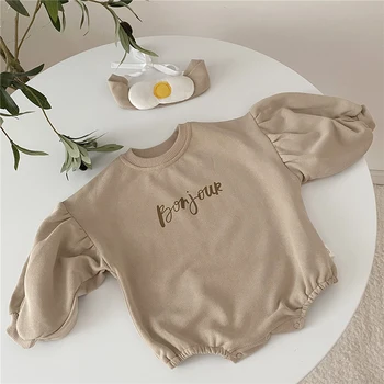 Ny 2020-Baby Piger Drenge Baby Bodyer Enkle Broderi Løs Pakke Prutte Creeper Sweater Foråret Efteråret Baby Body 1