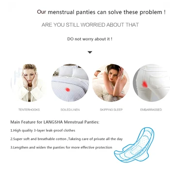 Ny Bomuld Menstruation Undertøj Kvinder Periode Trusser Modal Damer Forlænge Fysiologiske Tætte Trusser Kvindelige Trusser 4