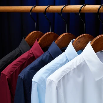 Ny Bomuld til Mænd Oxford Shirt med Lange Ærmer Formel Business Social-Knappen Formel Skjorte 5