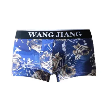 Ny for WJ mænds undertøj low-rise sexet boksere bomuld plaid pose åndbar mesh shorts 13299