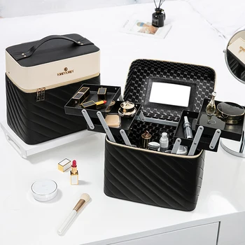 Ny Makeup Taske Mode Toiletartikler Kosmetiske opbevaringsboks Bærbare rejser Gøre Op Kuffert 1316
