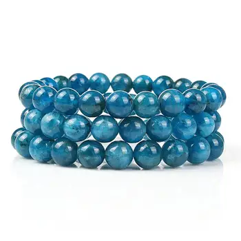 Ny Mode Blå Apatit Armbånd natursten Løse Perler 8 mm Til Kvinder, Mænd Bedste Ven Fødselsdag, Ferie Gave 0