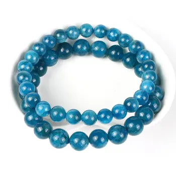 Ny Mode Blå Apatit Armbånd natursten Løse Perler 8 mm Til Kvinder, Mænd Bedste Ven Fødselsdag, Ferie Gave 4