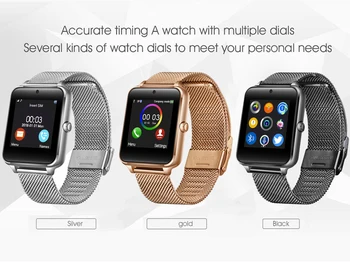 Ny Smart Ur Metal Rem Bluetooth Håndled Smartwatch Støtte Sim-TF Kort Android&IOS Se Multi-sprog relogio inteligente 0