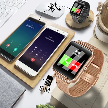 Ny Smart Ur Metal Rem Bluetooth Håndled Smartwatch Støtte Sim-TF Kort Android&IOS Se Multi-sprog relogio inteligente 3