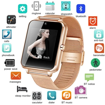 Ny Smart Ur Metal Rem Bluetooth Håndled Smartwatch Støtte Sim-TF Kort Android&IOS Se Multi-sprog relogio inteligente 4