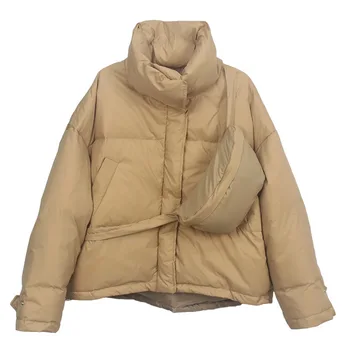 Ny taske stil ned jakke kvinder korte tykke koreanske version løs mode stand-up krave små brød jakke varm jakke trendy 1