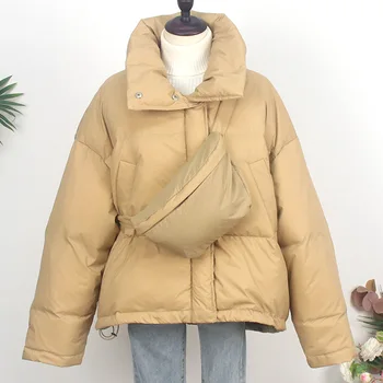 Ny taske stil ned jakke kvinder korte tykke koreanske version løs mode stand-up krave små brød jakke varm jakke trendy 2