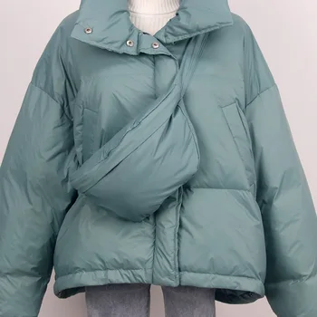 Ny taske stil ned jakke kvinder korte tykke koreanske version løs mode stand-up krave små brød jakke varm jakke trendy 4
