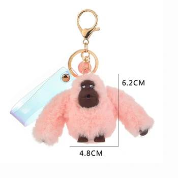 Ny Tegnefilm pompom Gorilla nøgleringe For kvinder, Søde Bløde dukke elskere nøgleringe taske vedhæng med nøglering legetøj til børn gaver 11243