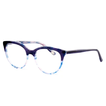 Ny trend acetat cat eye briller rammer kvinder øje slid dobbelt farve optiske briller ramme 0