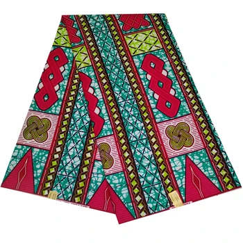 Ny voks print stof afrikanske ankara stof til kjole polyester afrikanske voks 6yards per styk 8644