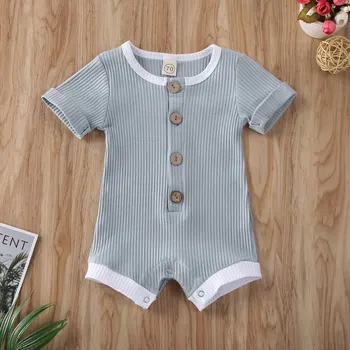 NYE 2020 Nyfødte Spædbarn Baby Drenge Piger Tøj Romper ShortSleeves Jumpsuit Heldragt Outfit 0-18M 0