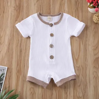 NYE 2020 Nyfødte Spædbarn Baby Drenge Piger Tøj Romper ShortSleeves Jumpsuit Heldragt Outfit 0-18M 2