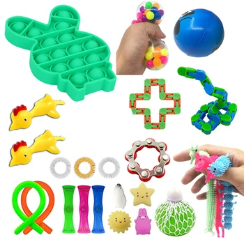 Nye 24 Stk Skubbe Boble Pille Antistress-Legetøj Sætter Voksne Børn Pop Pille Det Sensoriske Toy Autisme Særlige Behov Stress Reliever 3