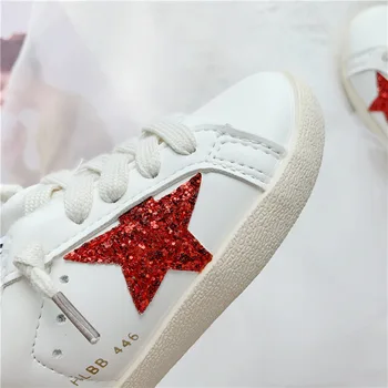 Nye børn sportssko koreanske drenge' casual sko med blød bund piger stjerne pailletter lille hvid sko til børn casual sko 2