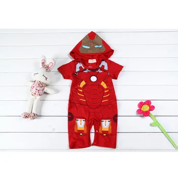 Nye Cosplay Baby Dreng Piger Spædbarn Red Iron Man Hætteklædte Romper Playsuit Tøj Buksedragt 0-18M Nyhed Tøj 31067