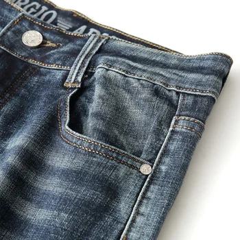 Nye Efteråret Mænds Jeans Slim Elastisk Italien Eagle Brand Fashion Business-Bukser i Klassisk Stil, Vinter Bomuld Jeans Denim Bukser 4