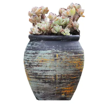 Nye Kreative Hånd-malet Stentøj Kødfulde Flower Pot Mediterraneanred Keramik Åndbar Pot Retro Gamle Keramik Flower Pot 3