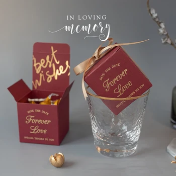 Nye Pladsen for Evigt Kærlighed gaveæske Bryllup Favoriserer og Gaver Candy Box Emballage Gave Poser til Gæsterne Bryllup Dekoration 0