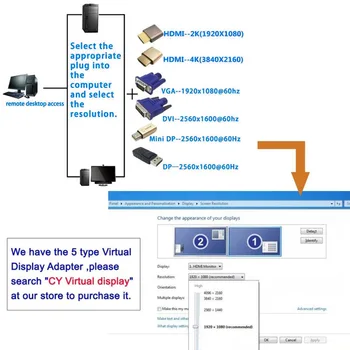 Nye Virtuelle Display DP Adapter DisplayPort blindproppen Hovedløse Spøgelse Emulator Stik DOM668 2