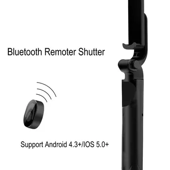 Nyeste 3 i 1 Sammenklappelig Selfie Stick Bluetooth Selfie Stick+Stativ+Bluetooth Lukker Fjernbetjening til Mobiltelefon Stick 1