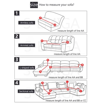 Nyeste blød, komfortabel sofa overtræk til sofaen dække elastisk sofa slipcovers 1/2/3/4 plads hjørnesofa dække 3