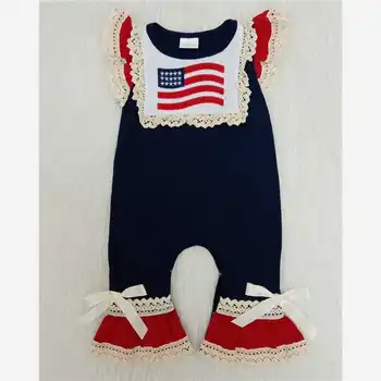 Nyfødte Buksedragt Amerika kort Print Sommer Baby Piger Korte Ærmer Rompers Baby Tøj Til Udstyr Spædbarn Bære 0