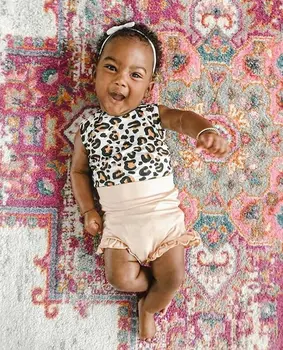 Nyfødte spædbarn baby pige sæt tøj korte ærmer leopard top kort, der passer spædbarn baby tøj sæt 2