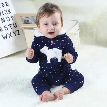 Nyfødte Spædbarn Baby Piger Drenge Romper 2020 Foråret Falder Baby Jumpsuit Tegnefilm Micro-Fleece Kostumer Varm New born Baby Tøj 0