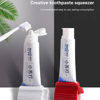 Nyt Badeværelse Tilbehør Tandpasta Squeezer Tand Pasta Dispenser Rør Squeezer Facial Cleanser Tryk på Rullende Holder til Børn 0