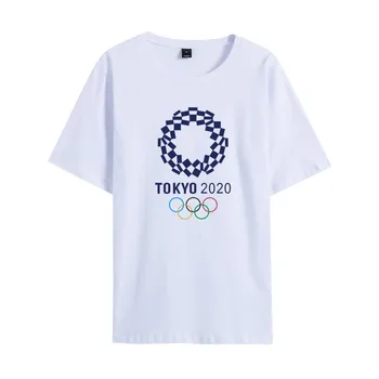 O-Hals Kortærmet T-Shirt Kvinder 2020 Tokyo Olympiske Lege Løs Elskere Bomuld T-Shirts Sommeren Nye Kausale Vilde Damer Top 1