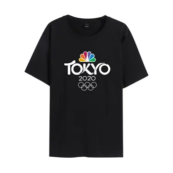 O-Hals Kortærmet T-Shirt Kvinder 2020 Tokyo Olympiske Lege Løs Elskere Bomuld T-Shirts Sommeren Nye Kausale Vilde Damer Top 5