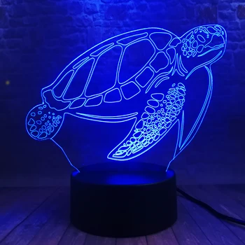 Ocean Sea Turtle Børnehave Nat Lys Sjove Smart 7 Farverne skifter USB Drevne Barn Kids Soveværelse Lampe Drenge Baby Xmas Legetøj Indretning 4