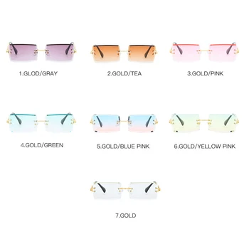 OEC CPO Mode Populære Uindfattede Rektangel Solbriller Kvinder Mænd Nuancer Legering Briller UV400 O264 0