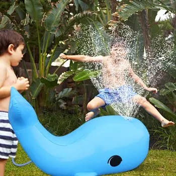 Offentlig Afspilning Børn Oppustelige Sprøjte Vand Pad Søde Tegneserie Dyr Dolphin Vand Mat Spille Pool Lawn Sprinkler-Toy 3