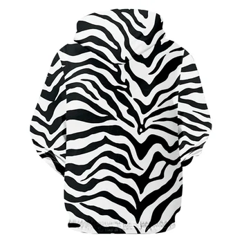 OGKB Sweatshirts og Hættetrøjer Homme Varm Hætte Leopard 3D-Hættetrøjer Trykt Zebra Striber Afslappet Plus Størrelse 6XL Kostume Mand Vinter Hoody 3