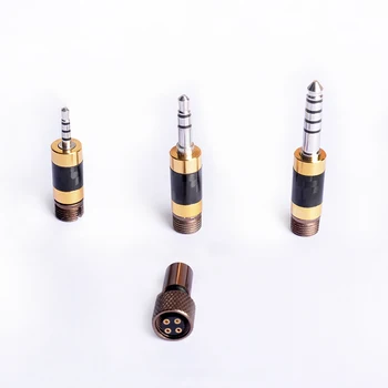OKCSC AWESOME rhodineret Stik Sæt 4.4 mm 3.5 mm 2.5 mm Afbalanceret Lyd 4PIN Kvinde 3-i-1 DIY HIFI Earhone Kabel Kits Tilpasse 1