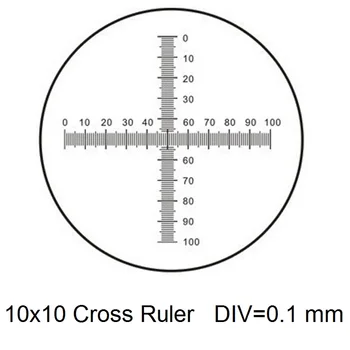 Okular Mikrometer i Diameter 19mm Optisk Glas på Tværs af Lineal Nettet for Biogolical Mikroskop 23.2 mm Okular DIV 1 0.1 0.05 0.2 mm 3