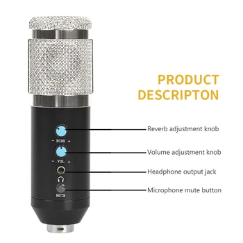 Opgraderet Version bm 800 Kondensator Mikrofon kit bm800 USB-Mikrofon til Computeren, Karaoke Optagelse med Stativ Stativ 2
