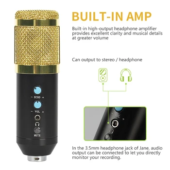 Opgraderet Version bm 800 Kondensator Mikrofon kit bm800 USB-Mikrofon til Computeren, Karaoke Optagelse med Stativ Stativ 3