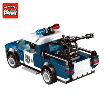 Oplyse byggesten City Police Pick-Up Truck 2 Tal 186pcs MOC Pædagogiske Mursten Toy Boy Gave-Ingen Box 3