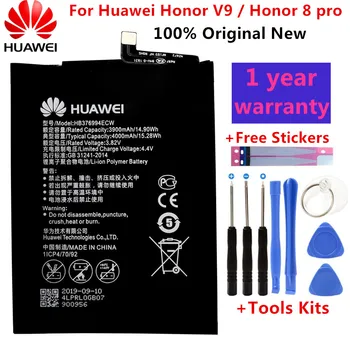 Oprindelige Huawei Batteri HB376994ECW til Huawei Honor V9 Ære 8 Pro DUK-AL20 DUK-TL30 4000mAh Batteri+Værktøjer 4