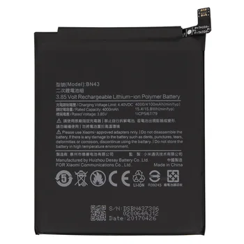 Original antirr Udskiftning Mobiltelefon Batteri Til Xiaomi Redmi Bemærk, 4X / Note 4 globale Snapdragon 625 4000mAh BN43 Telefonens Batteri 0