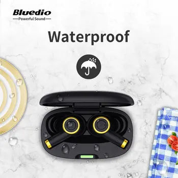 Original Bluedio Partikel TWS Trådløse Bluetooth-Hovedtelefoner 5.0 Øretelefoner Bas Vandtæt Headset Sport Opladning Med Mikrofon 2